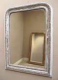 white painted and gilded LP mirror